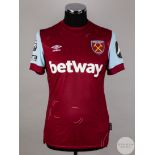 Jarrod Bowen signed claret & blue West Ham United No.20 home shirt, season 2023-24,