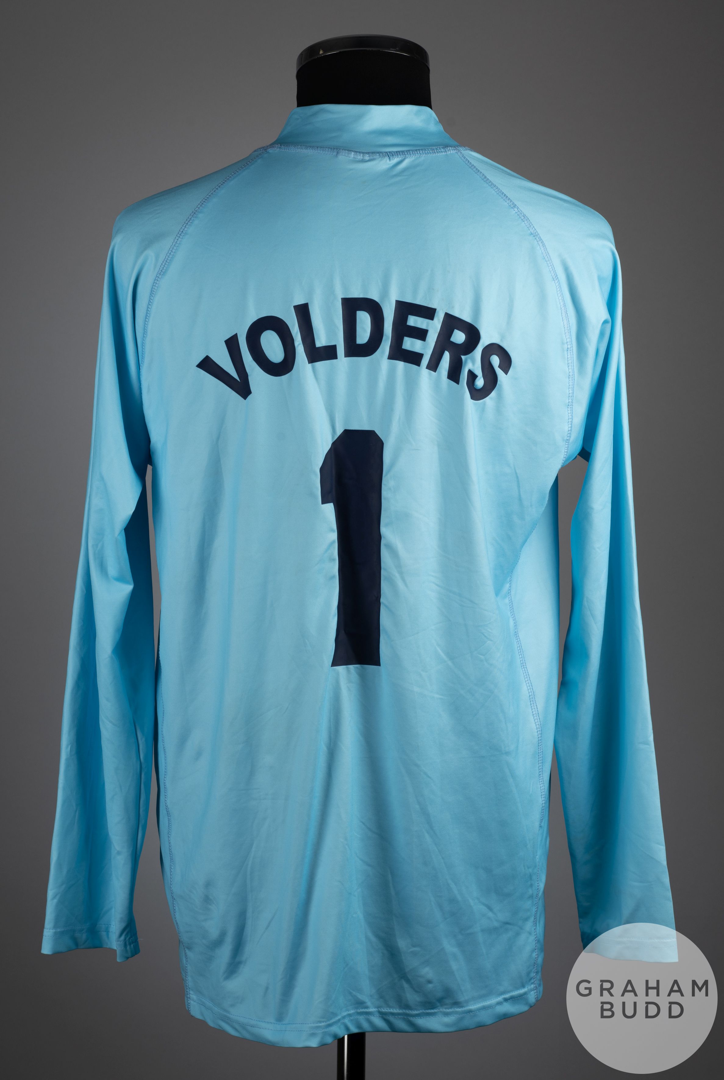 Mark Volders blue No.1 Excelsior Mouscron long sleeved goalkeeper shirt, 2008-09 - Bild 2 aus 2