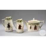 A trio of Royal Doulton Isaac Walton Ware from the Gallant Fisher's series (1901-1938) all signed No