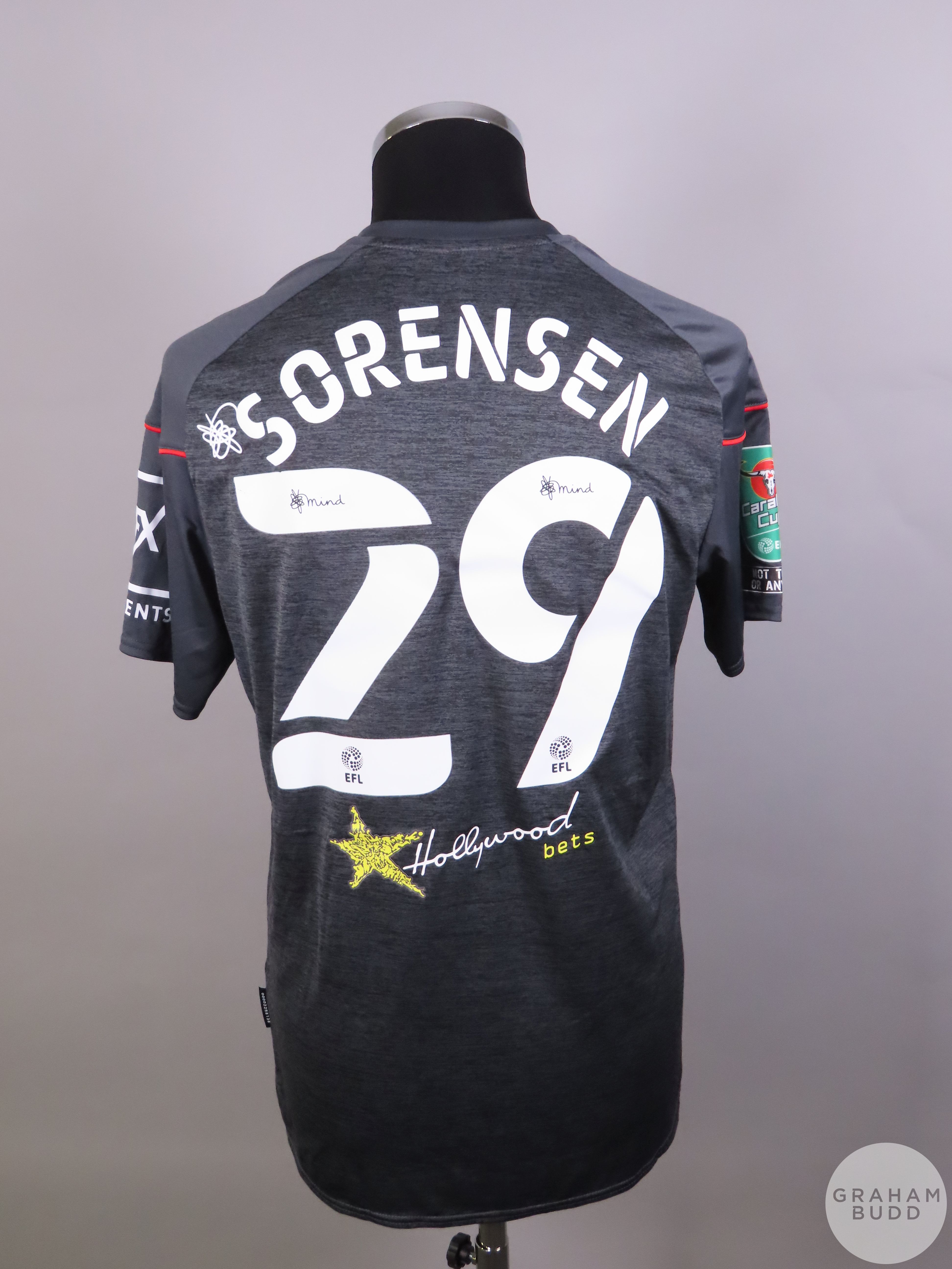 Mads Bach Sorensen grey No. 29 Brentford player issue short sleeved shirt, 2020-21Umbro - Image 2 of 2