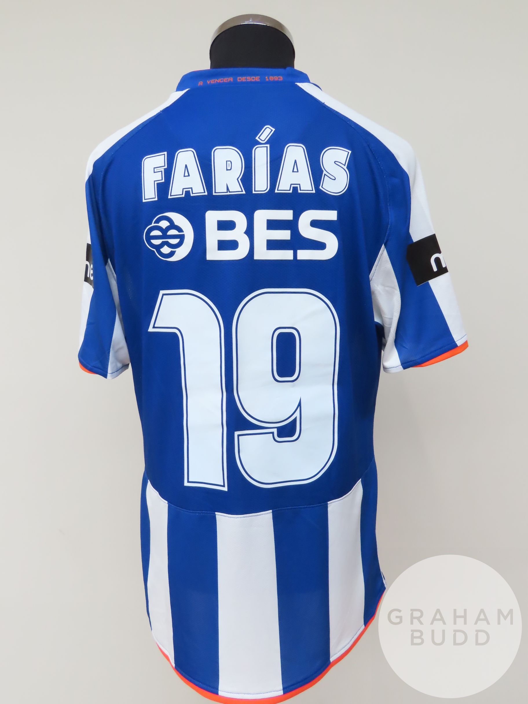 Ernesto Farias blue and white FC Porto no.19 shirt, 2008-09, - Image 2 of 2