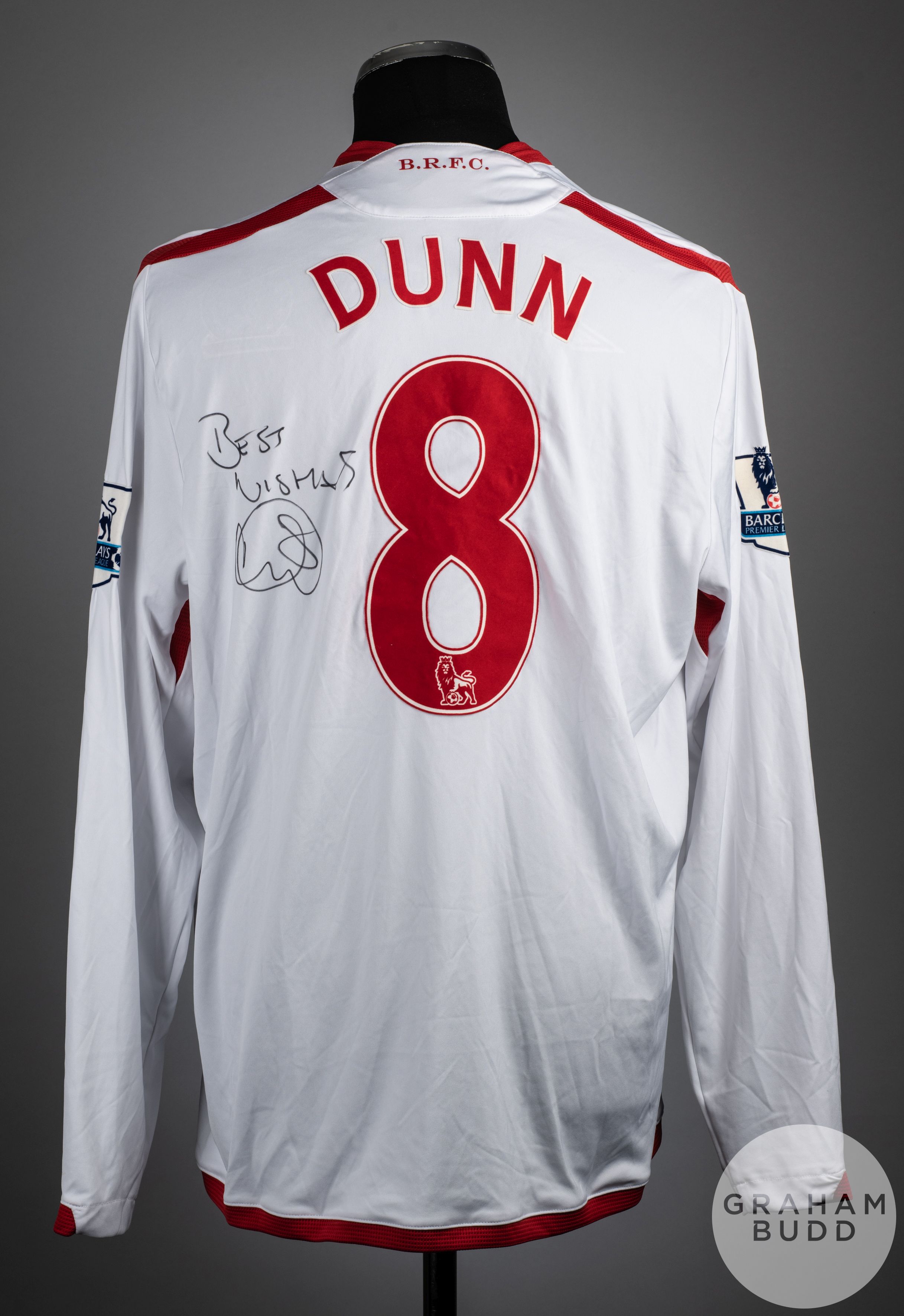 David Dunn signed white No.8 Blackburn Rovers long sleeved shirt, 2010-11 - Bild 2 aus 2
