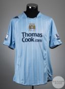 Darius Vassell sky blue No.12 Manchester City match worn short-sleeved shirt, 2007-08