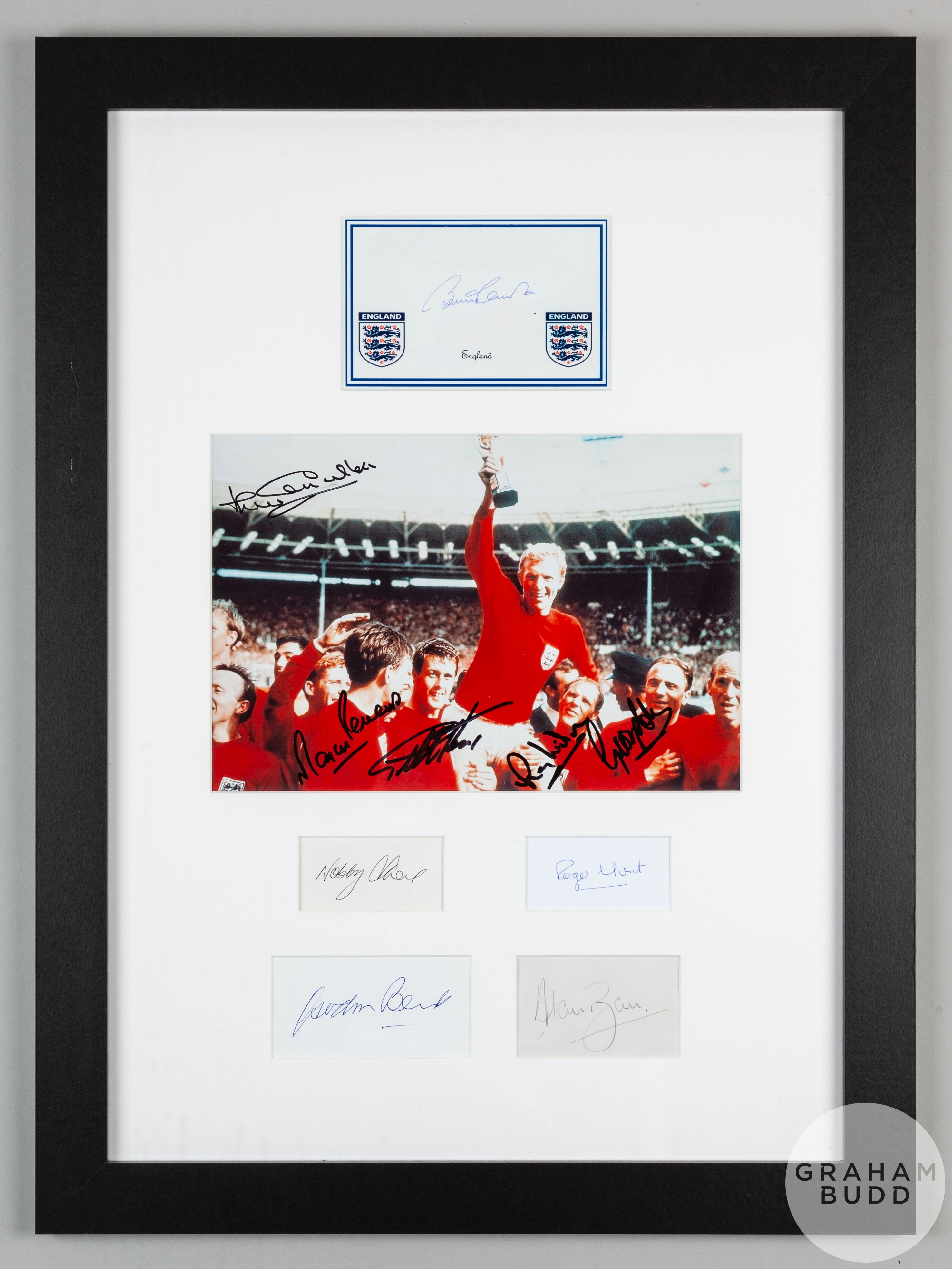 England 1966 World Cup winners framed display,