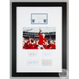 England 1966 World Cup winners framed display,