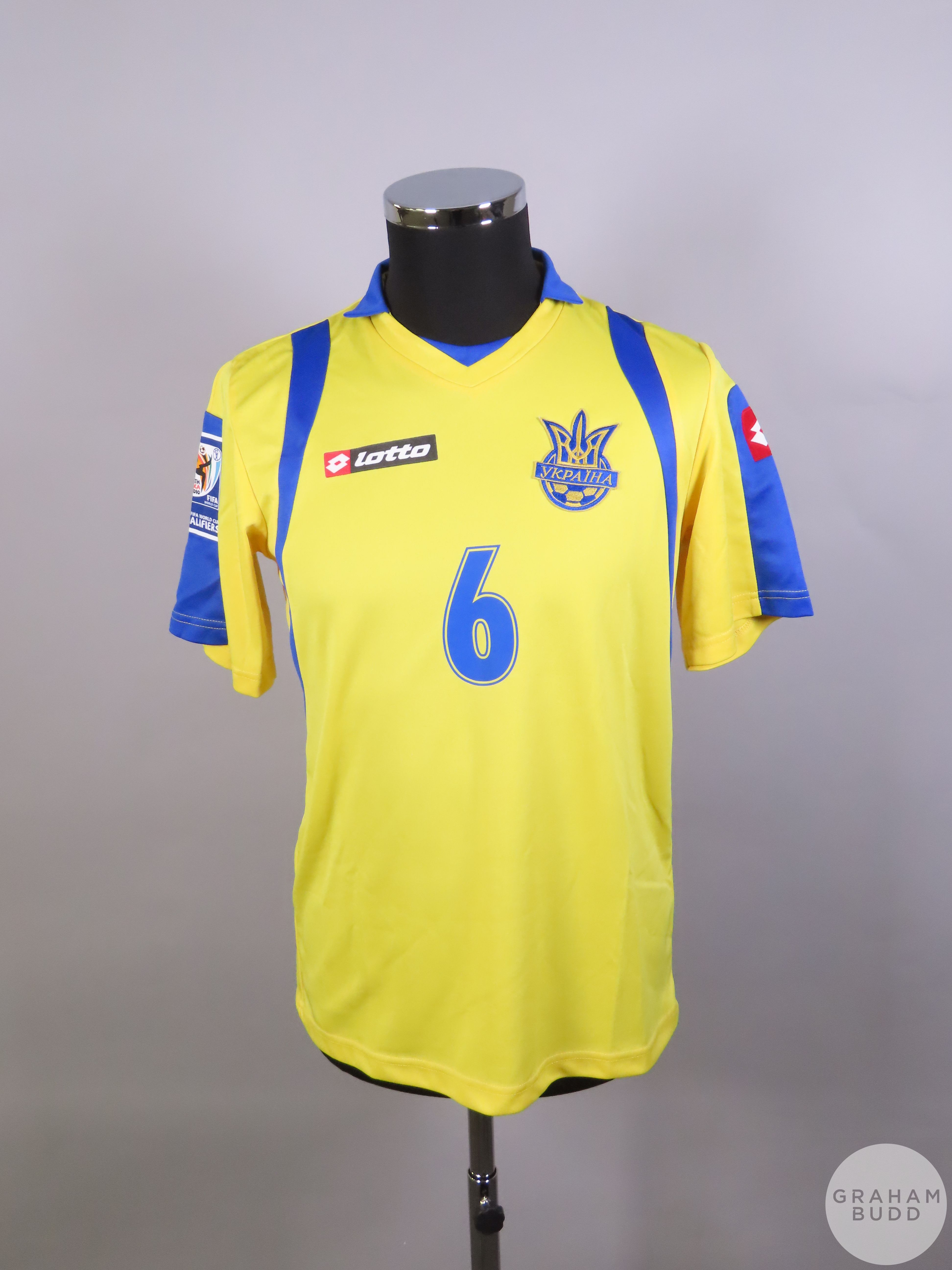 Yellow Ukraine No.6 home 2010 World Cup Qualifier home shirt, 2009,