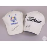 White Titleist baseball cap autographed by Adam Scott