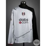 Carlos Bocanegra white and black No.34 Fulham long-sleeved shirt, 2004-05