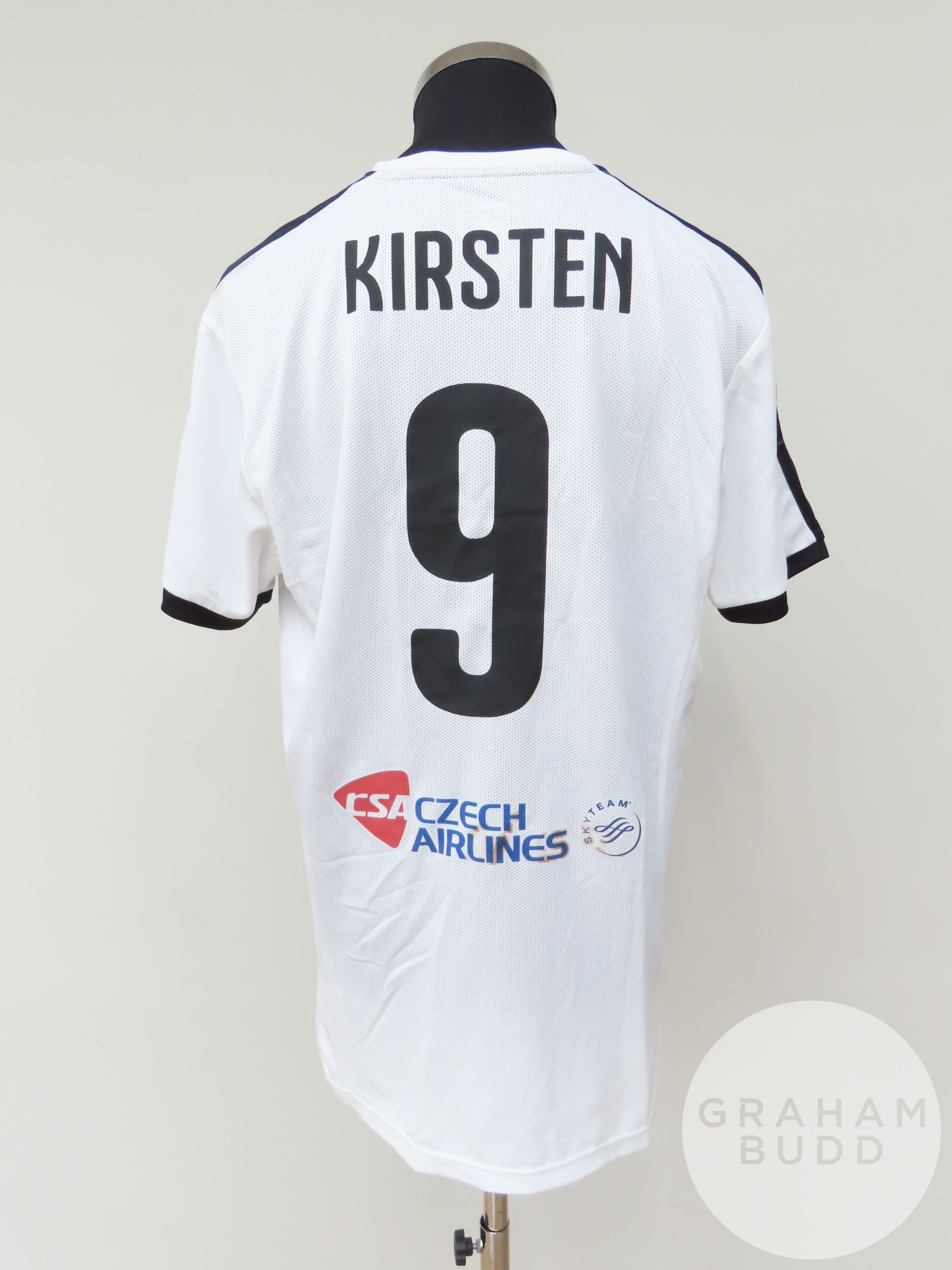 Ulf Kirsten white and black Germany no.9 shirt v Czechoslovakia in Match of Legends, 25th May 2015 - Image 2 of 2