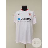 White and red Sevilla no.19 home shirt, 2022-23,