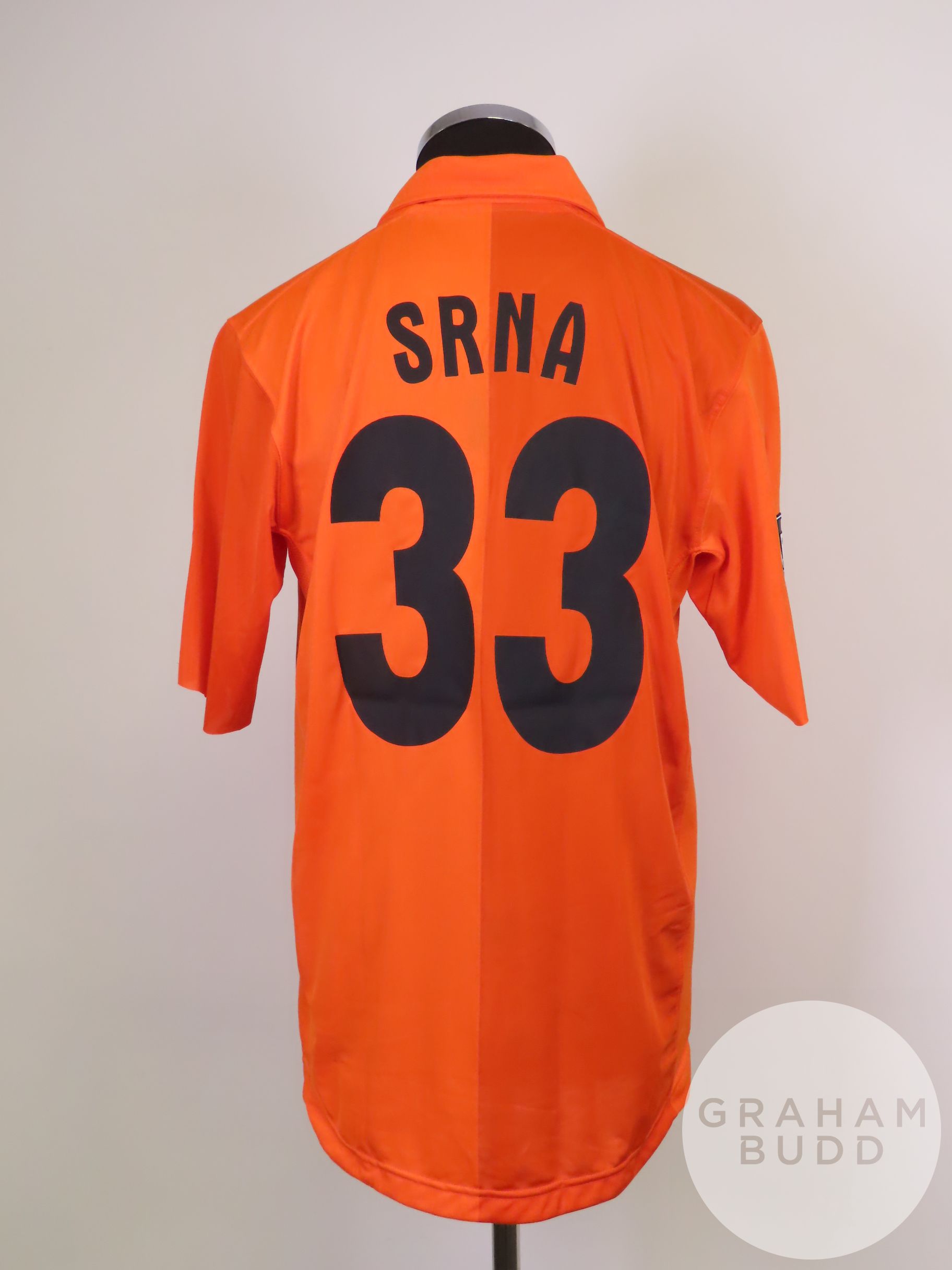 Darijo Srna orange No.33 Shakhtar Donetsk match worn short-sleeved shirt, 2008-09 - Image 2 of 2