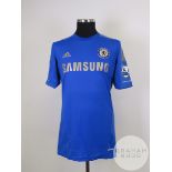 Demba Ba blue No.29 Chelsea match worn short-sleeved shirt, 2012-13