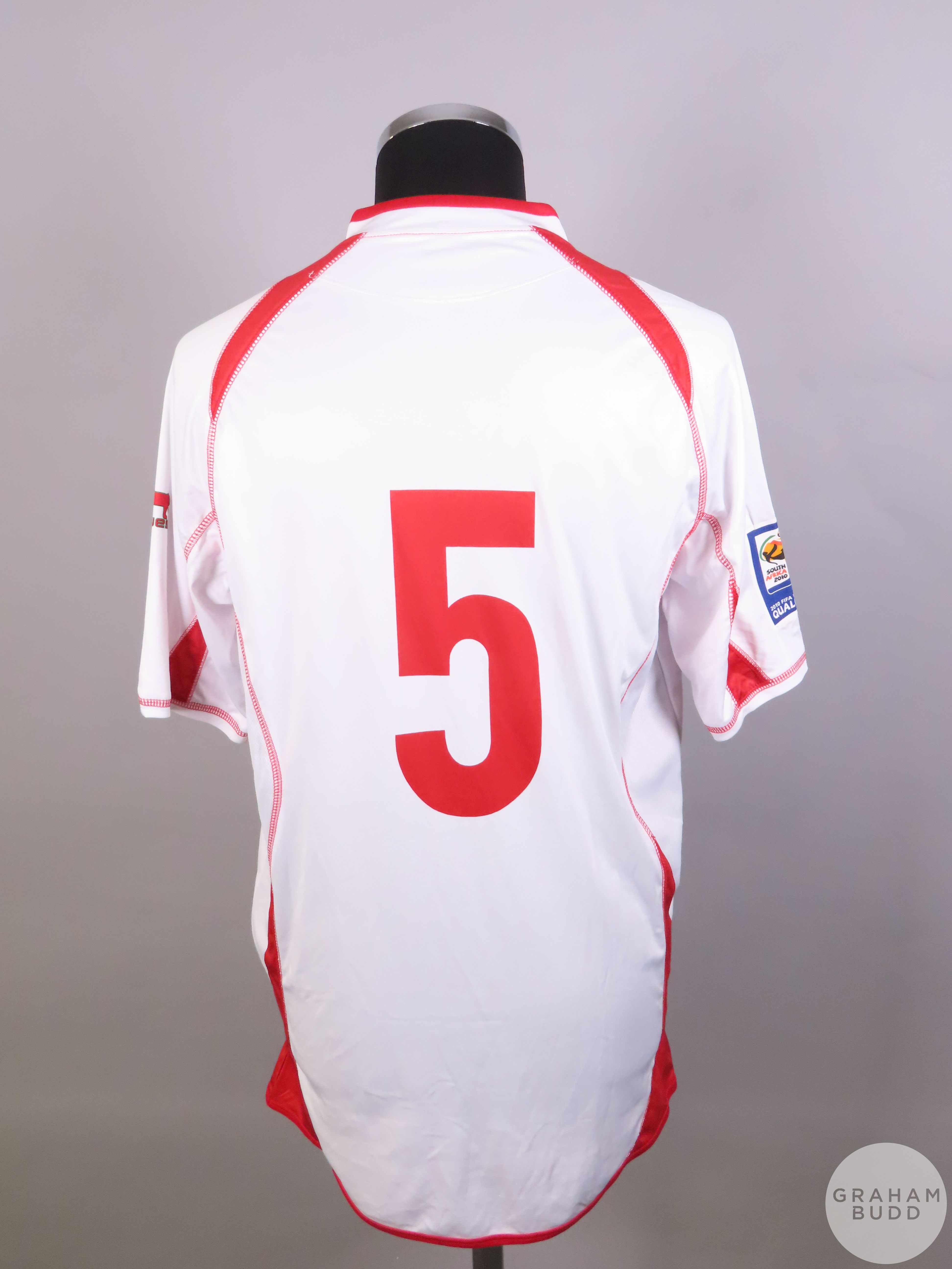 White and red Mali No.5 2010 World Cup Qualifier away shirt, 2008, - Image 2 of 2