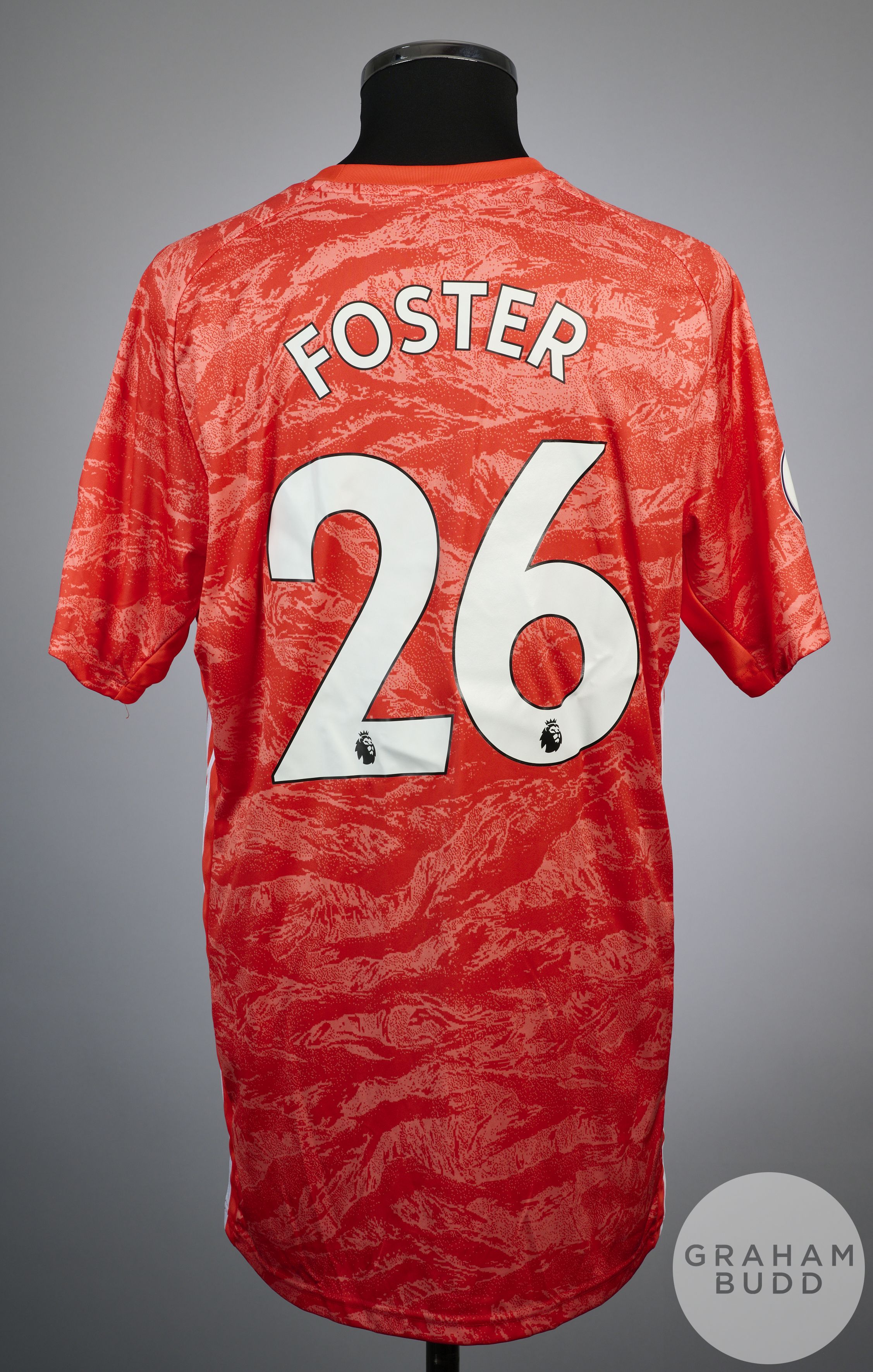 Ben Foster orange no.26 match issue short sleeved Watford FC goalkeeper shirt, 2019-20, - Image 2 of 2