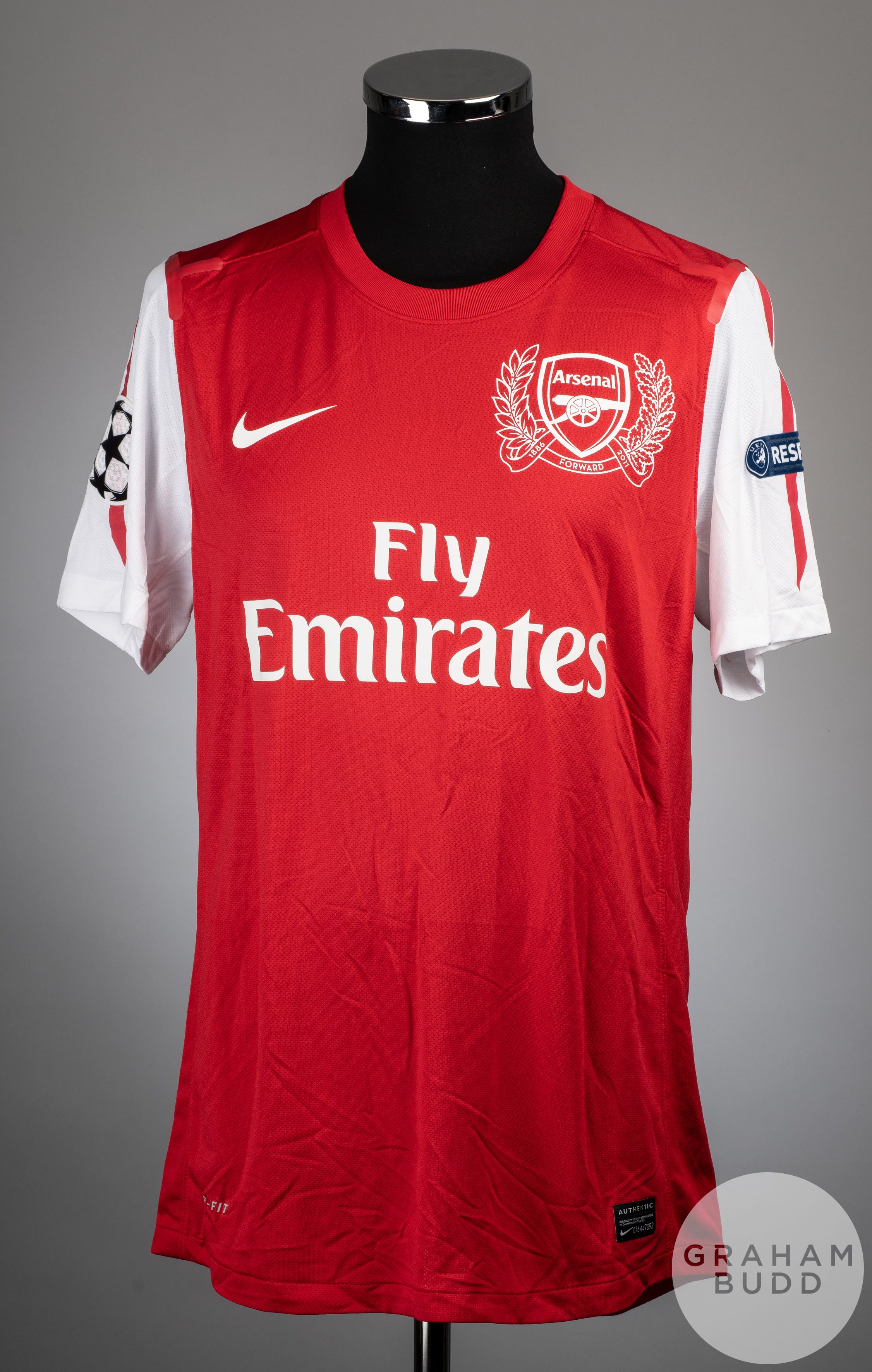 Marouane Chamakh red No.29 Arsenal Champions League short-sleeved shirt, 2011-12