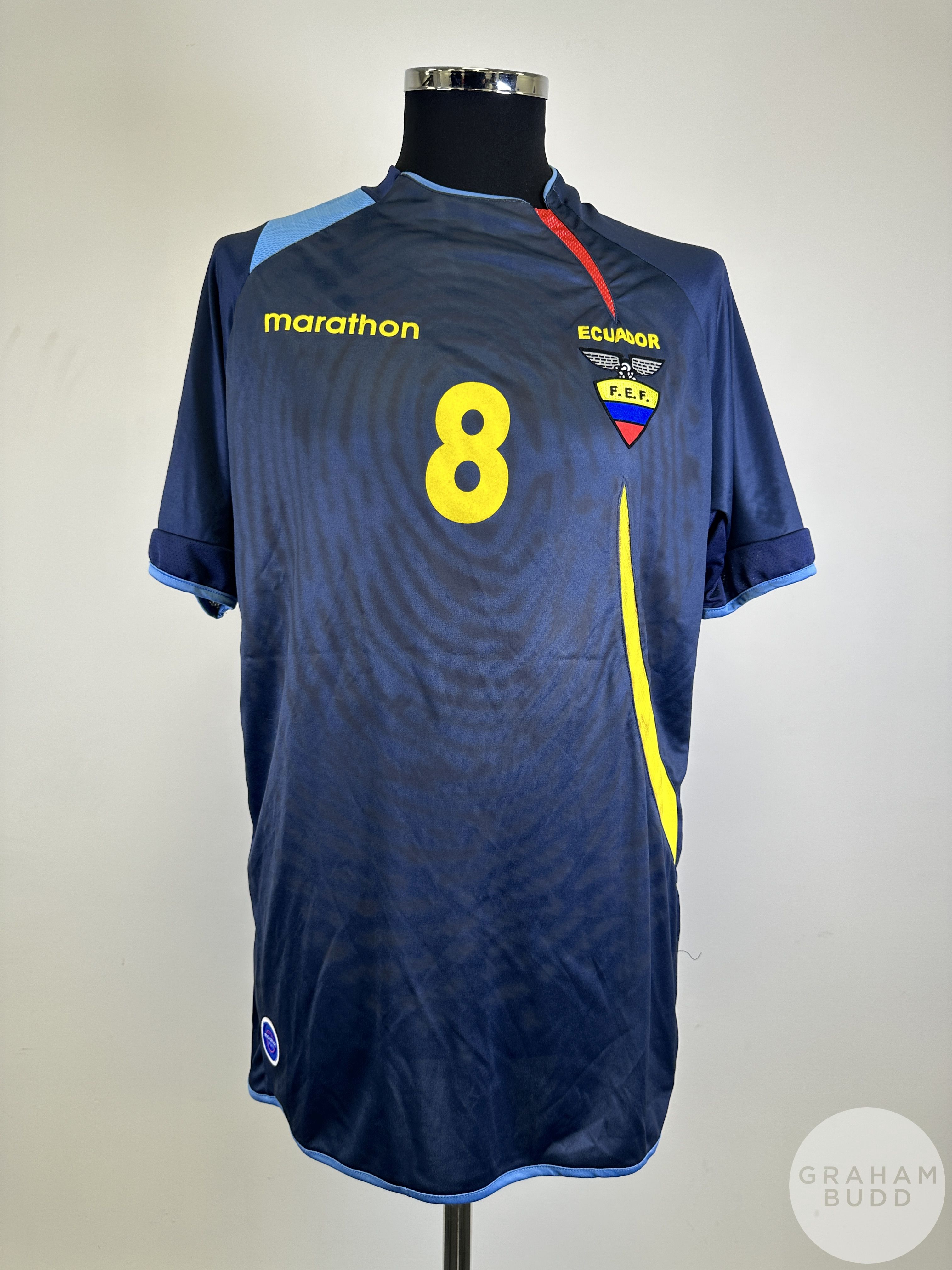 Navy and blue Ecuador no.8 away shirt, 2007,