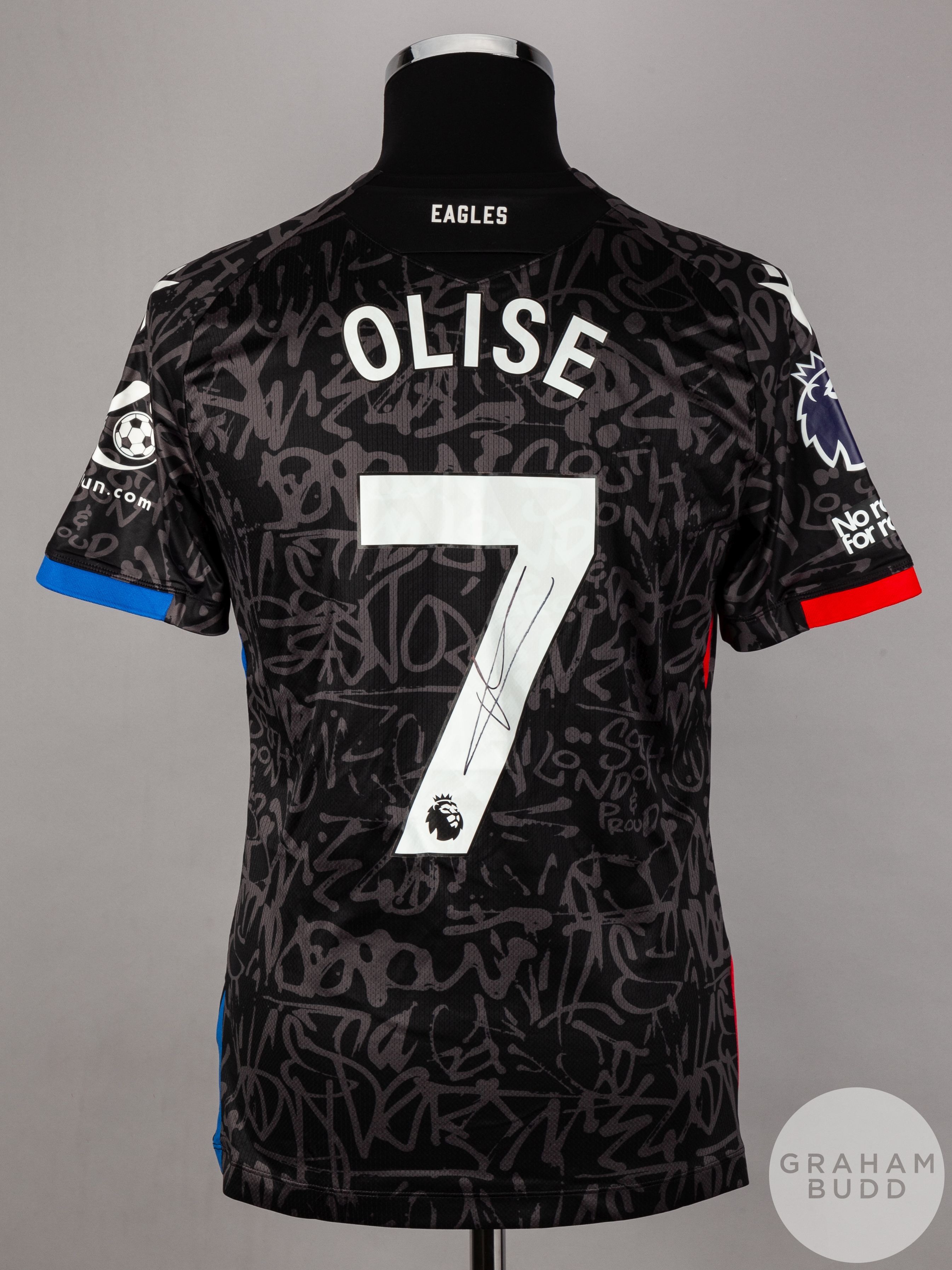 Michael Olise signed black, red & blue Crystal Palace No.7 third choice shirt, season 2023-24, - Image 2 of 6