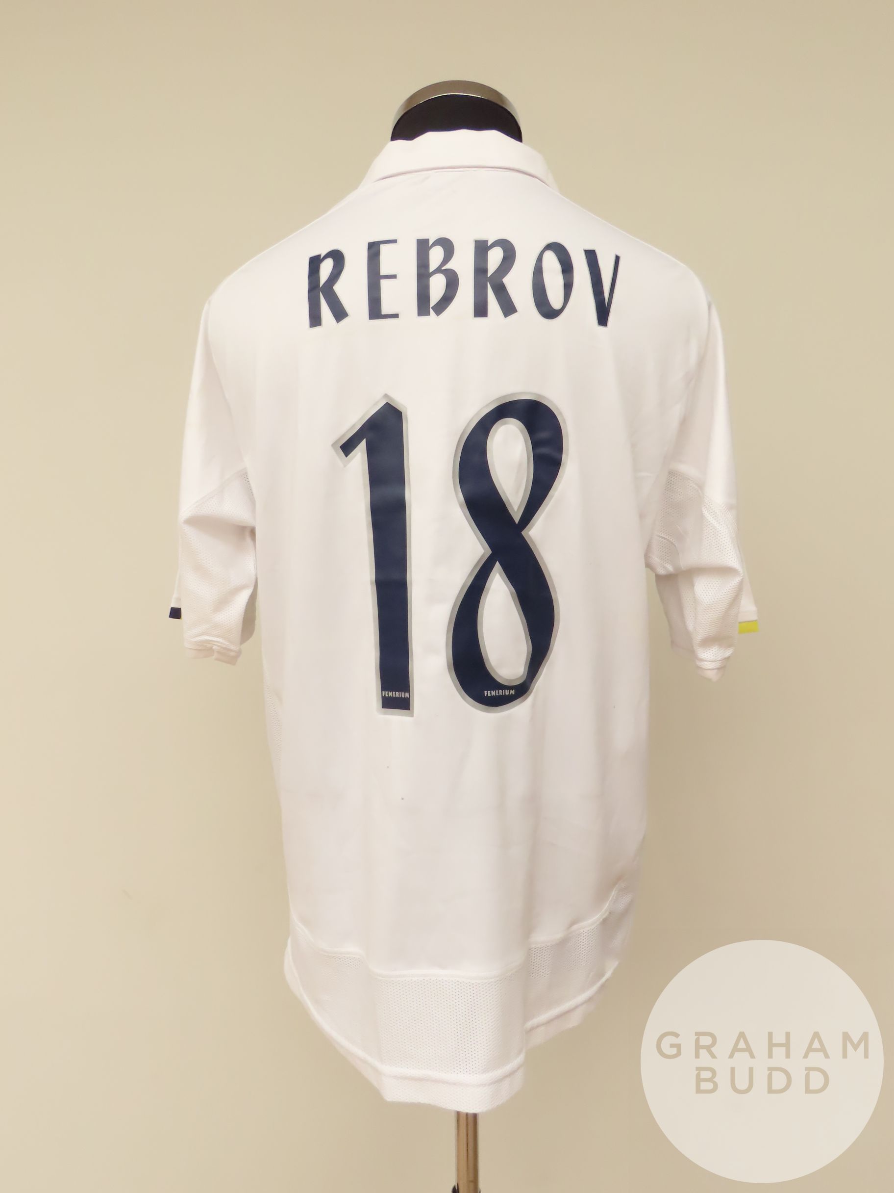Sehiy Rebrov signed white Fenerbahce no.18 away shirt, 2003-04, - Image 2 of 3