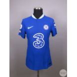 Ben Chilwell blue No.21 Chelsea player issue short sleeved shirt 2022-23 Nike M