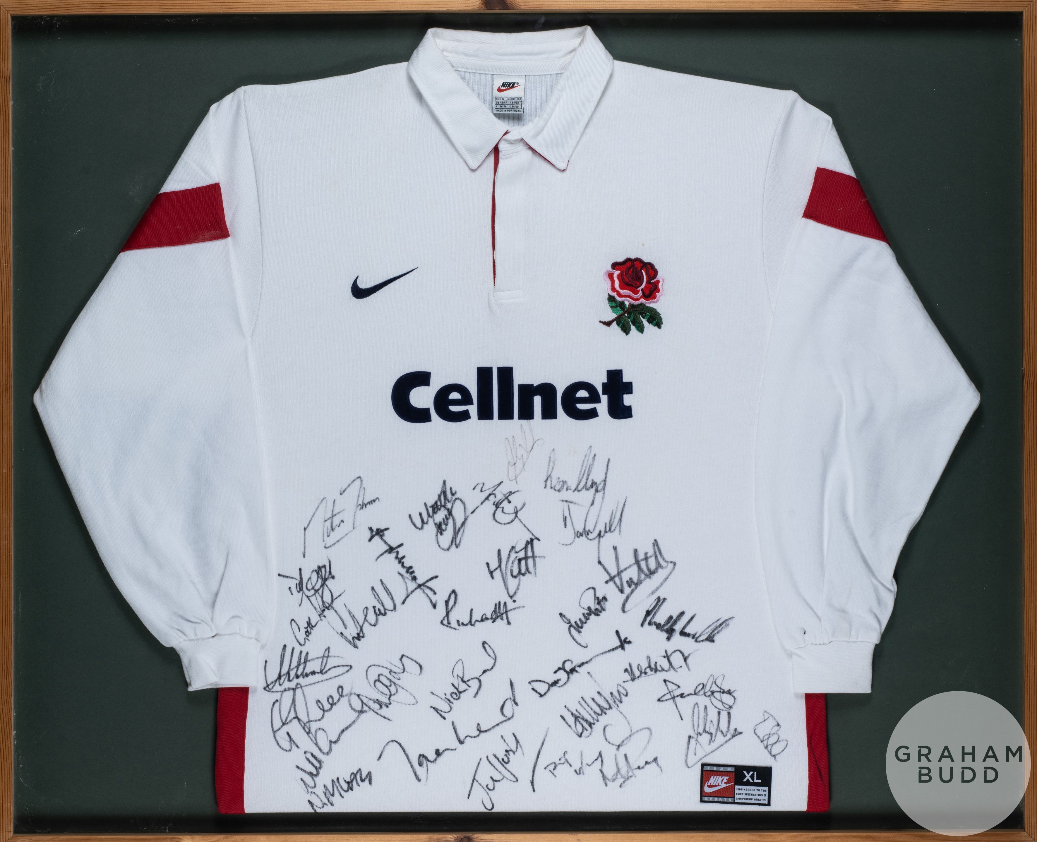 England squad signed rugby shirt, season 1998-99,