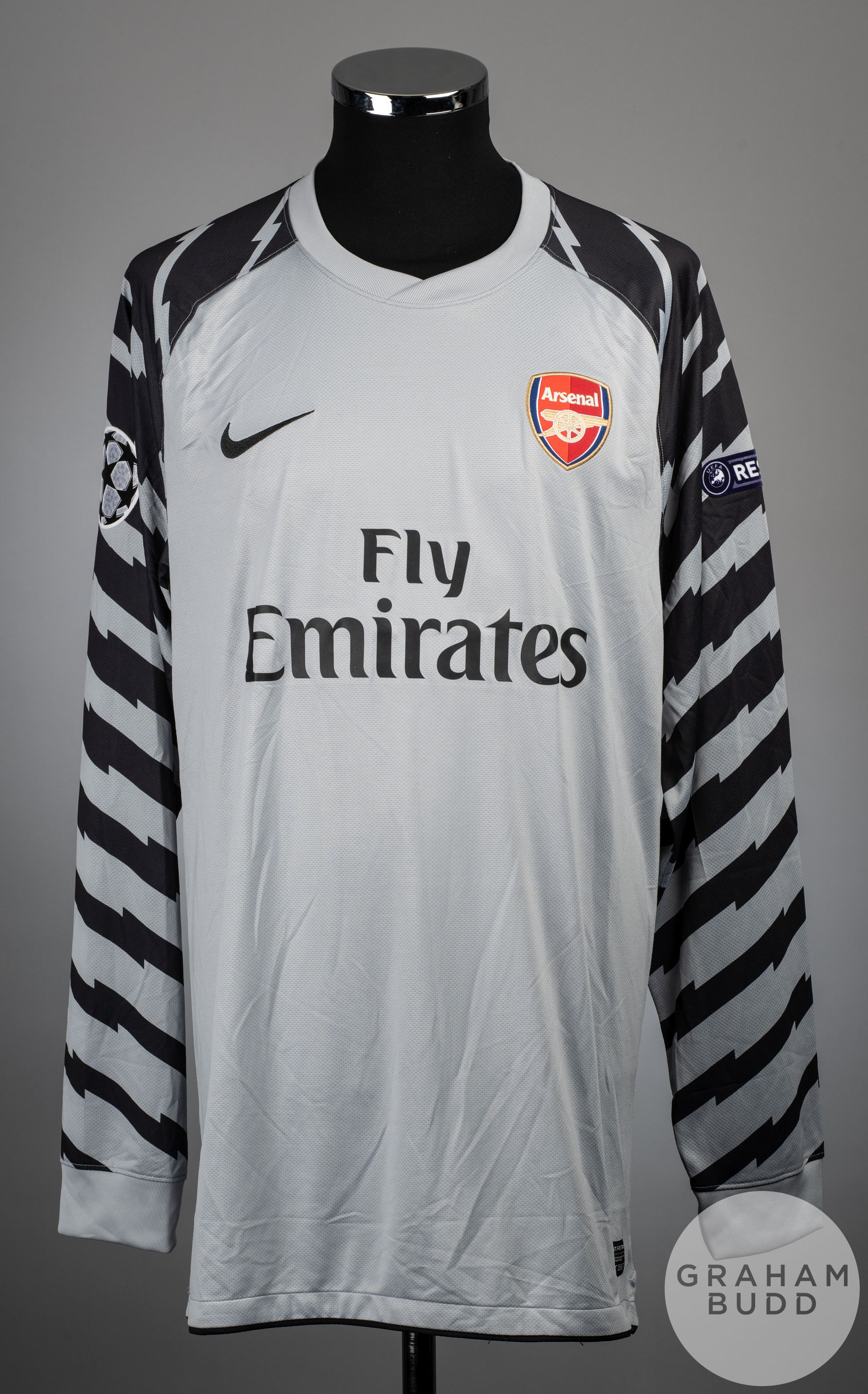 Manuel Almunia grey and black No.1 Arsenal Champions League goalkeepers shirt