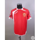 Red Gibraltar No.8 home shirt, 2010,