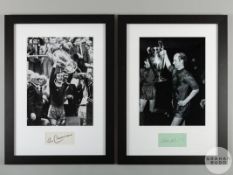 Bobby Charlton and Franz Beckenbauer: pair of European Cup winning football legend signed photo