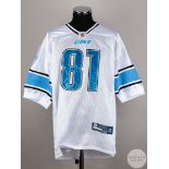 Calvin Johnson white & blue Detroit Lions NFL No.81 replica shirt,