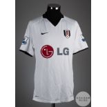 Andrew Johnson white No.8 Fulham short sleeve shirt, 2008-09