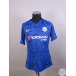 Tammy Abraham blue No. 9 Chelsea player issue short sleeved shirt, 2019-20 Nike L