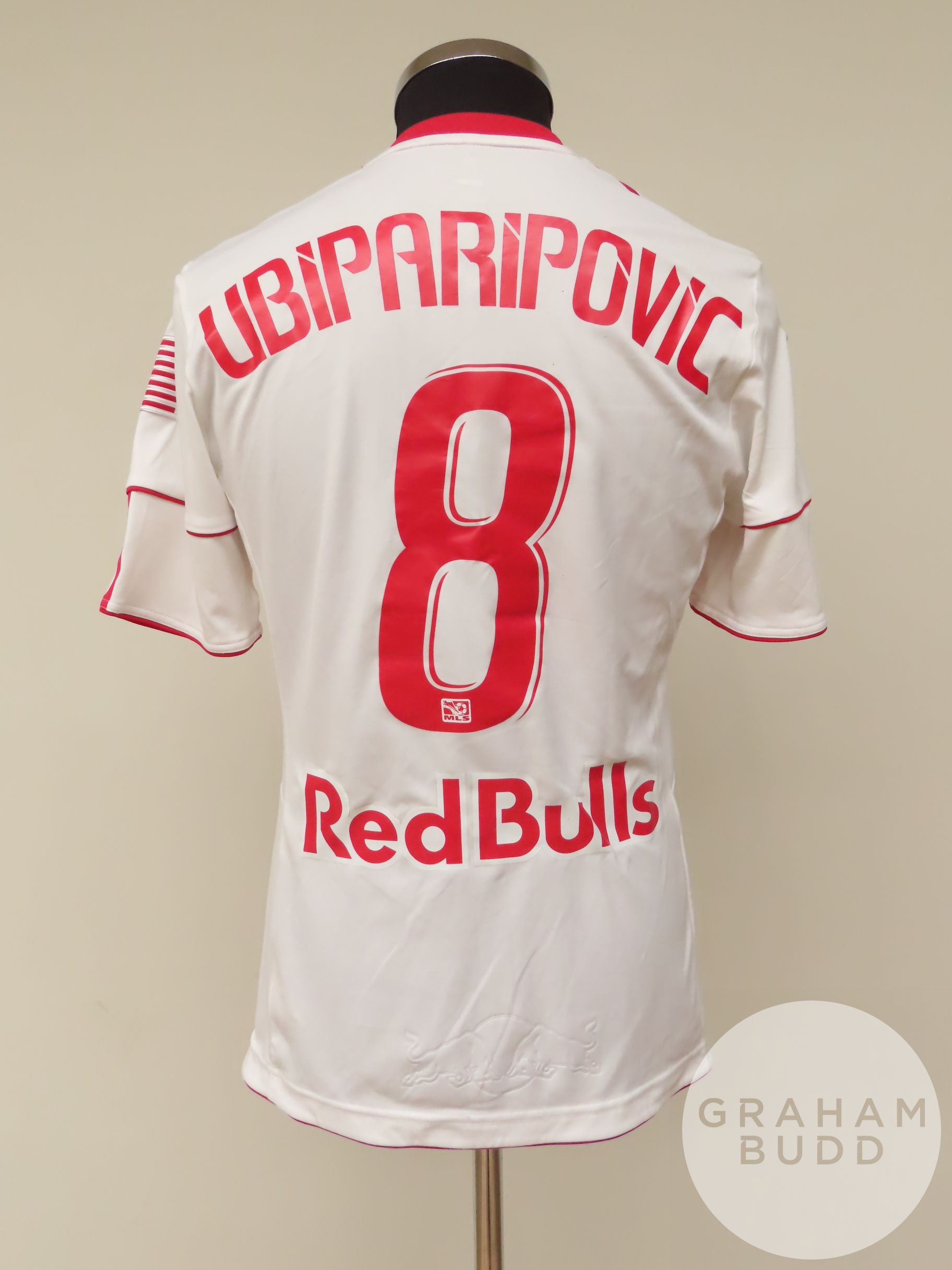 Sinisa Ubiparipovic white and red New York Red Bulls no.8 shirt, 2010, - Image 2 of 2