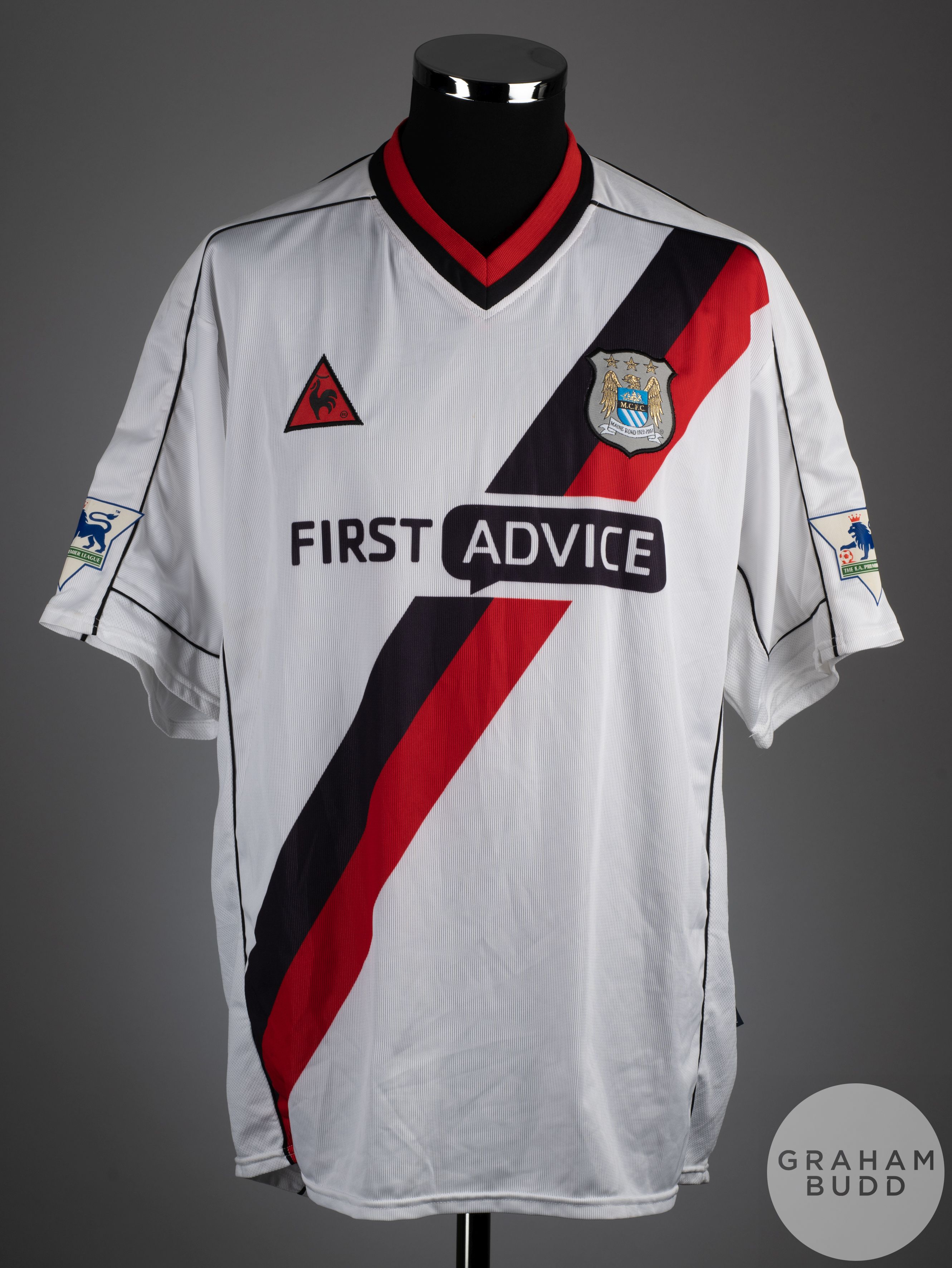 Marc-Viviene Foe replica white No.23 Manchester City long sleeve shirt, 2002-03