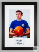 Bobby Tambling Chelsea legend signed framed photographic display,