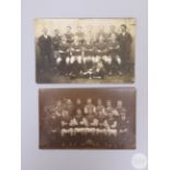 Two black and white football postcards of Aston Villa and Hebburn Argyle