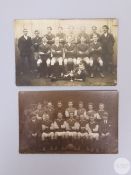Two black and white football postcards of Aston Villa and Hebburn Argyle