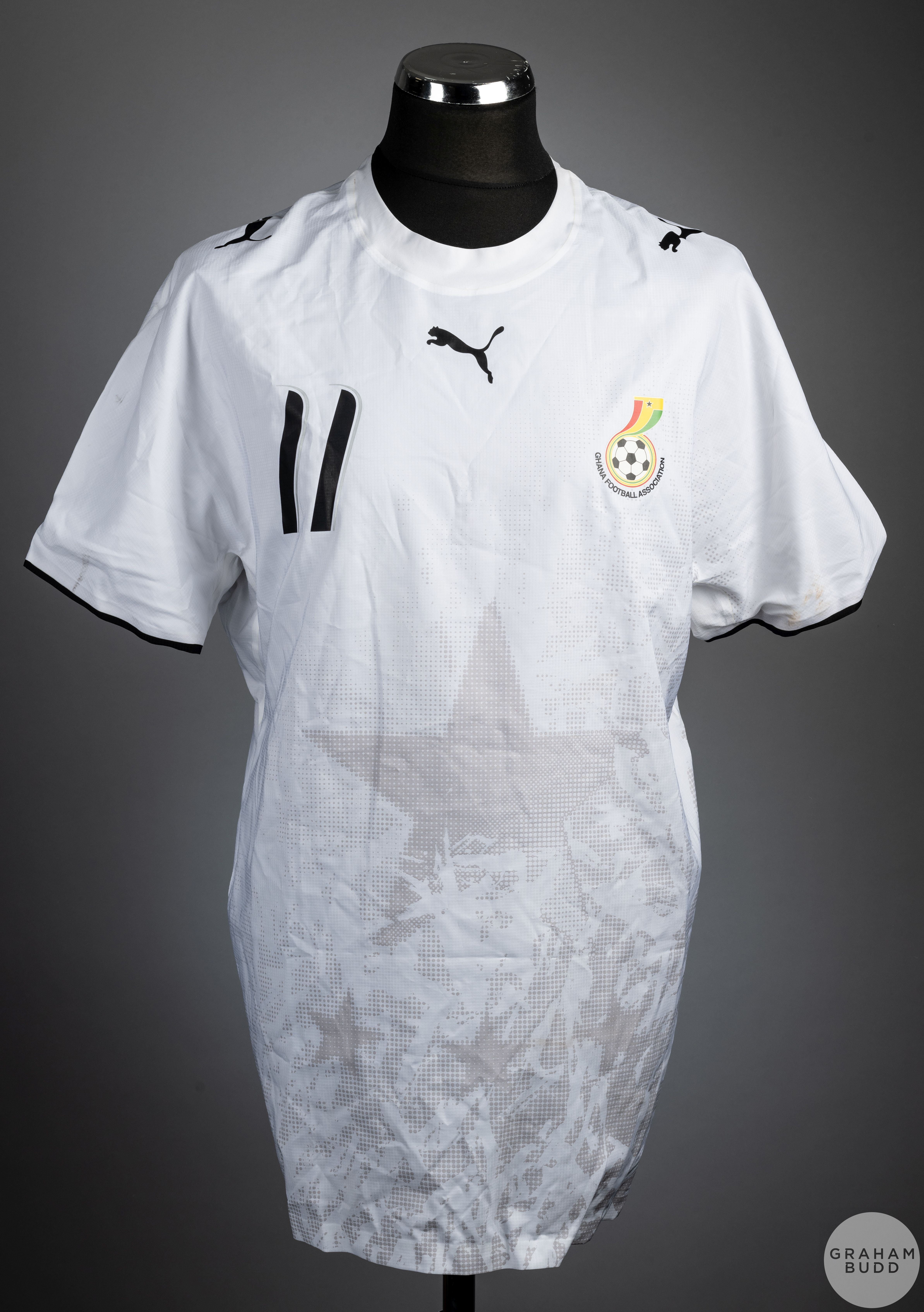 White No.11 Ghana International shirt-sleeved shirt