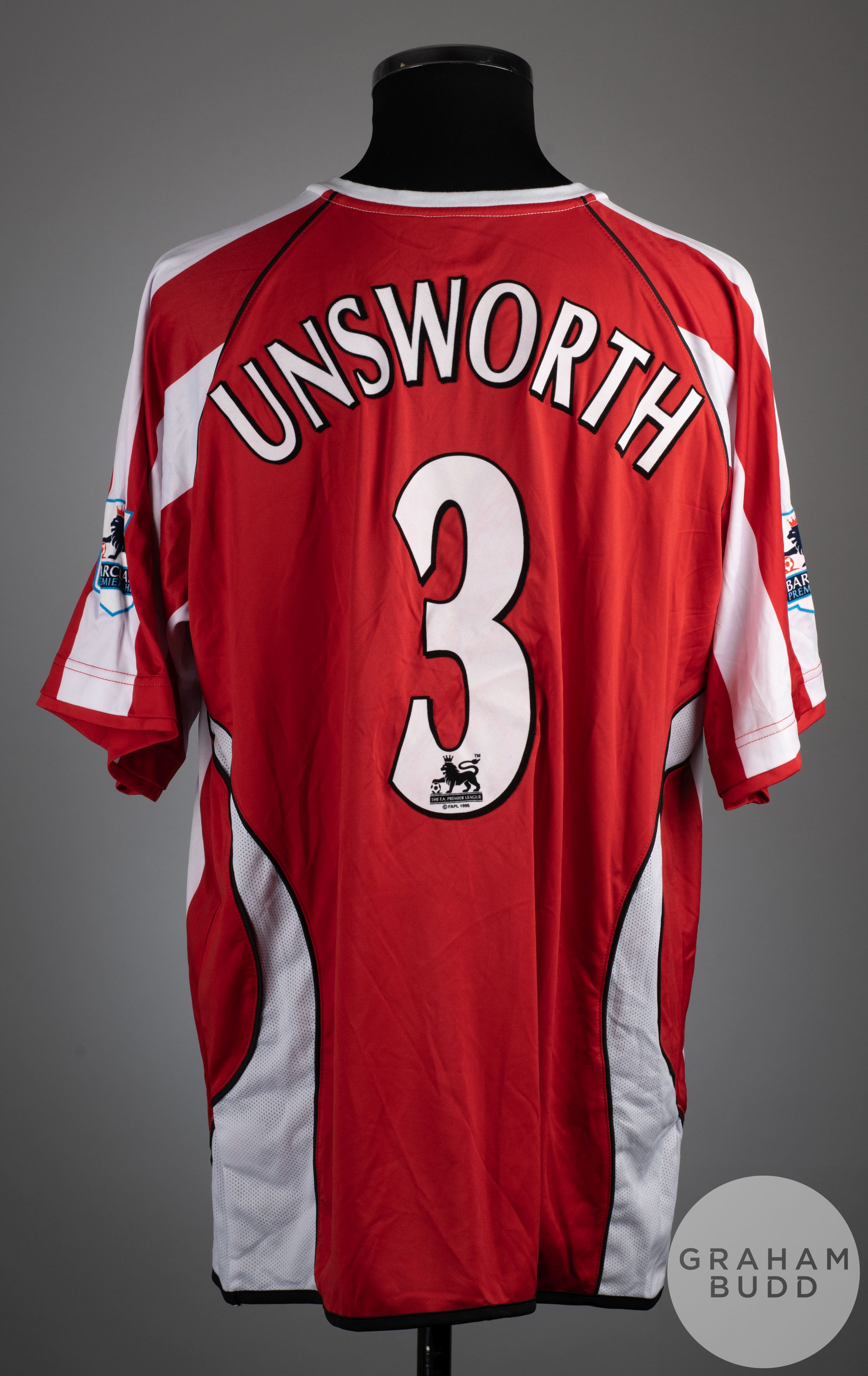 David Unsworth red and white No.3 Sheffield United short sleeved shirt 2006-07 - Image 2 of 2
