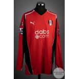 Mark Crossley red, white and black No.12 Fulham goalkeepers shirt, 2003-04