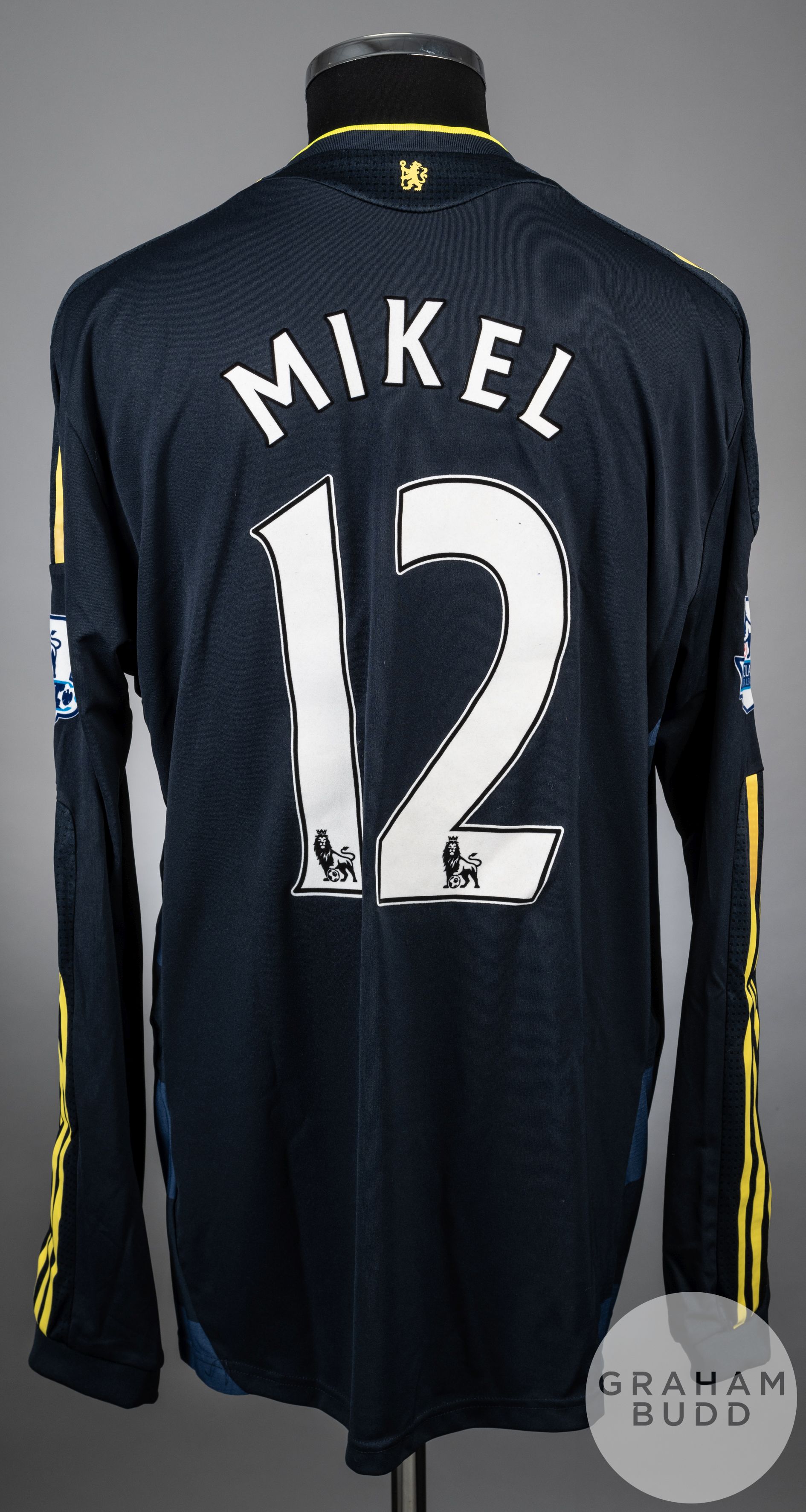 John Obi Mikel blue and yellow No.12 Chelsea long-sleeved shirt, 2009-10 - Image 2 of 2