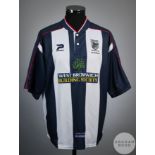 A blue and white West Bromwich Albion short sleeved Patrick replica shirt, 2000-02