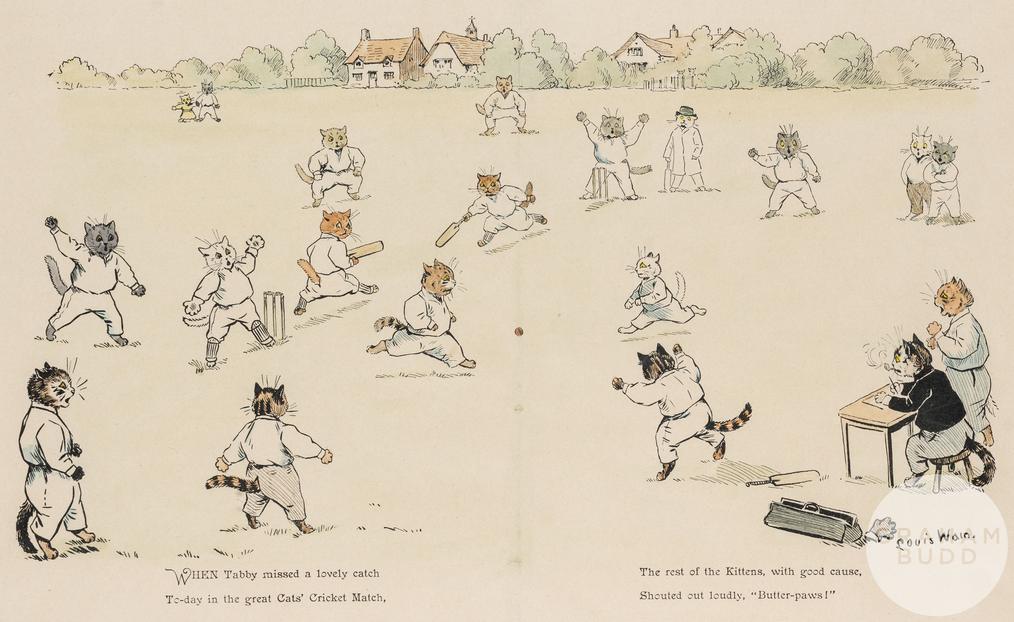 Five cricketing prints,