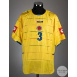 Jose de la Cuesta signed yellow No.3 Colombia short sleeved shirt, 2004