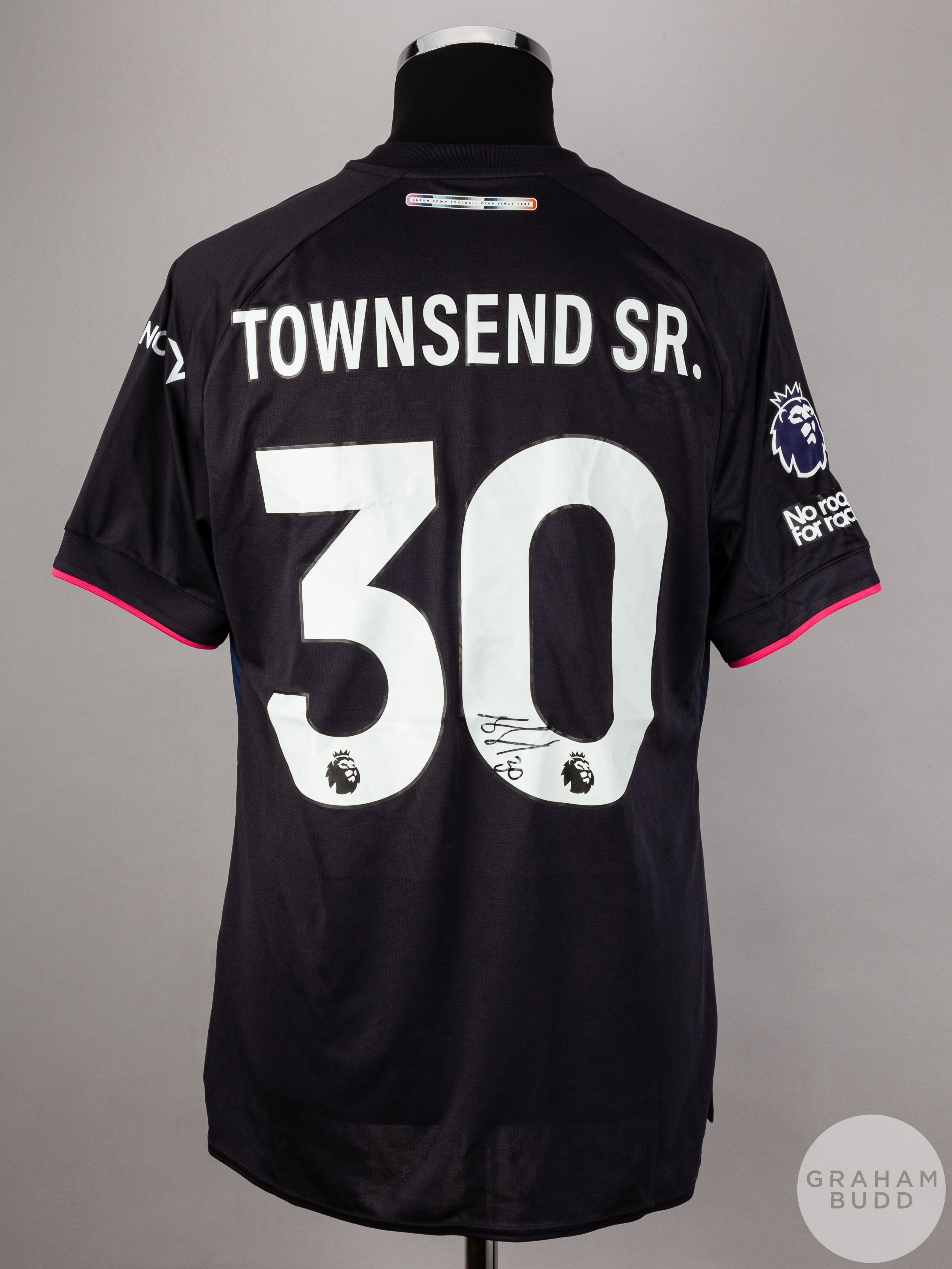 Andros Townsend signed black, blue & pink Luton Town No.30 third choice shirt, season 2023-24, - Bild 2 aus 6