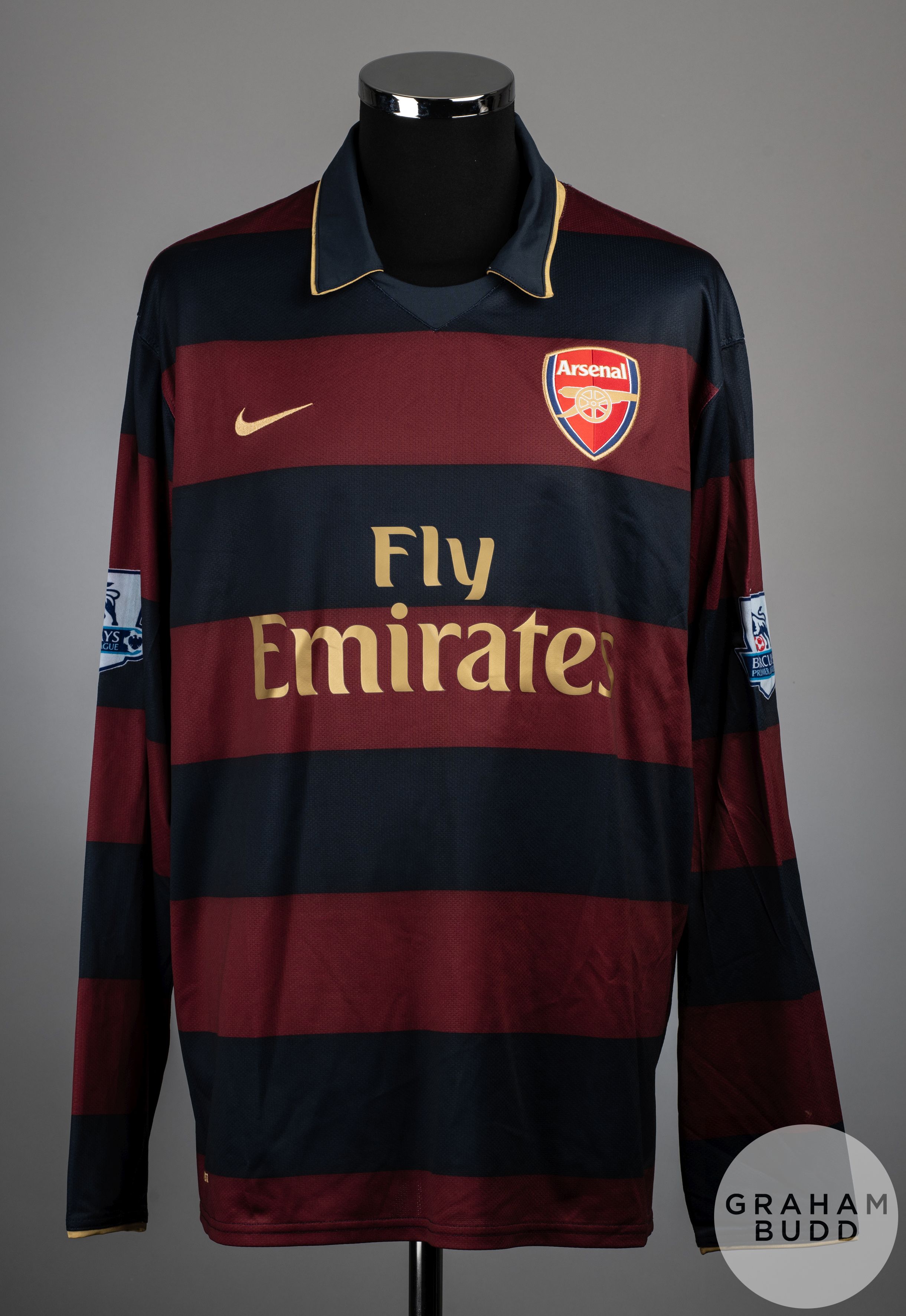 Johan Djourou blackcurrent and blue No.20 Arsenal 3rd kit shirt, 2007-08, Nike, XL