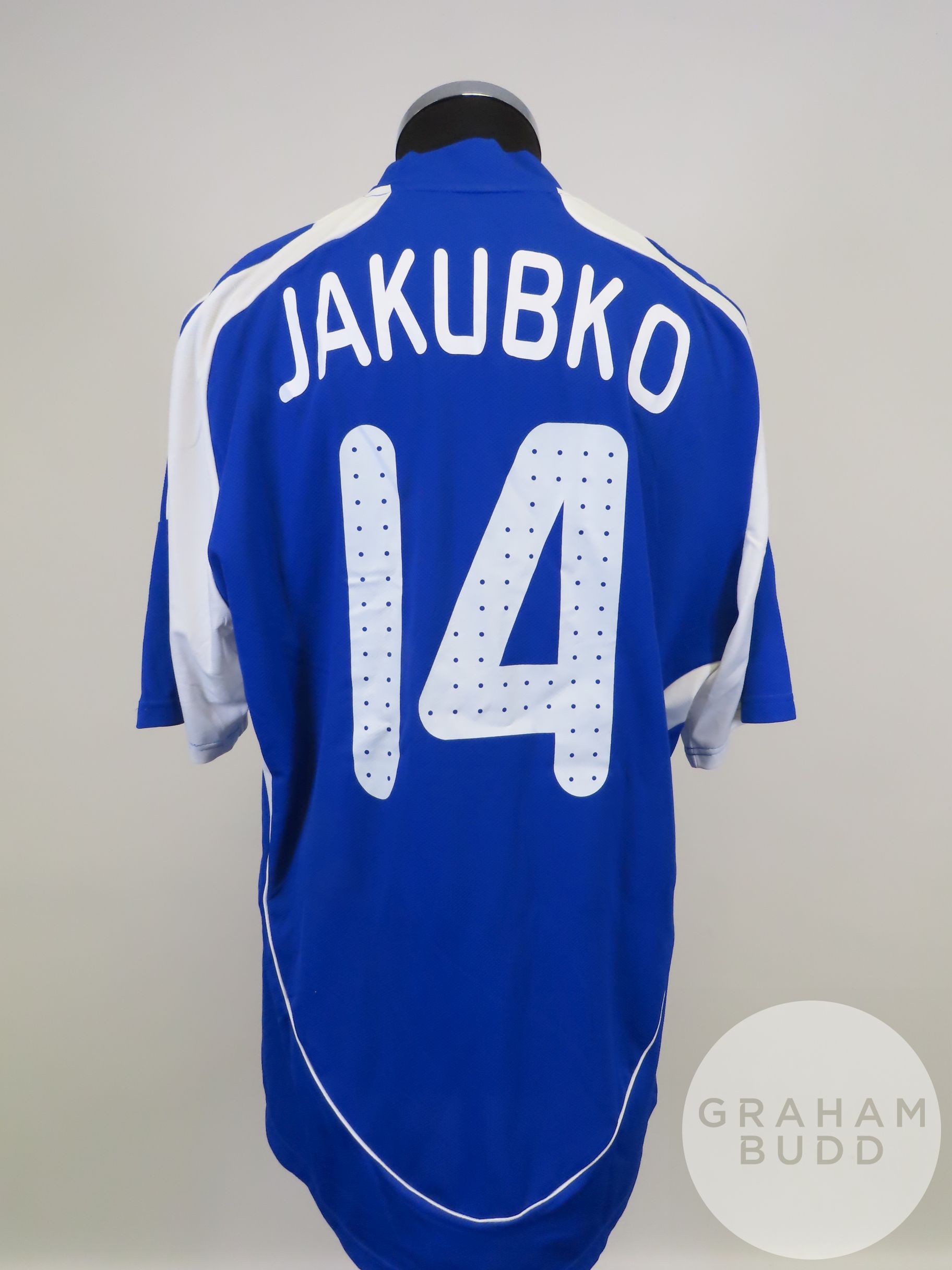 Martin Jakubko blue and white No.14 Slovakia short-sleeved shirt, 2008 - Image 2 of 2