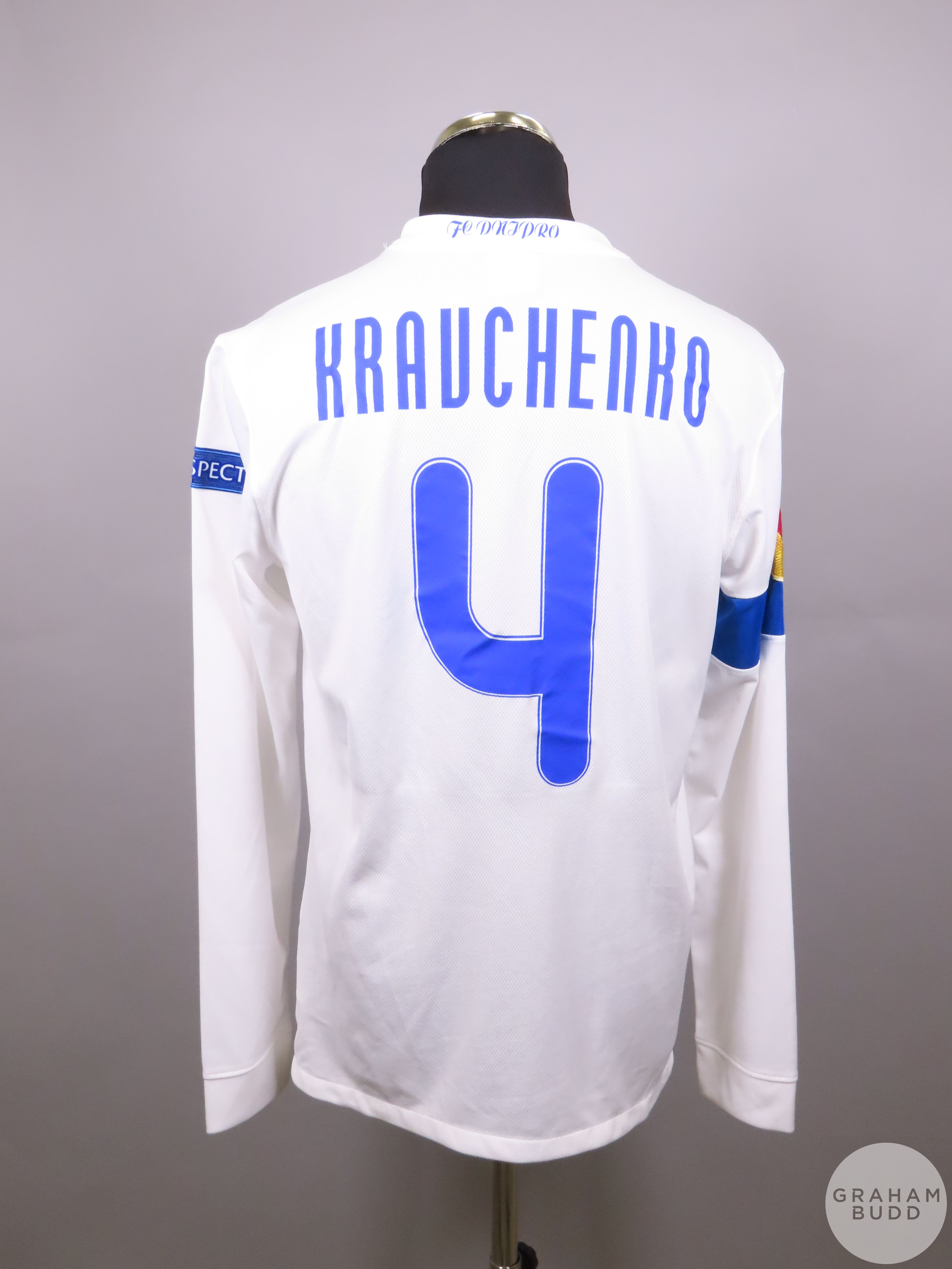 Kostyantyn Kravchenko blue No.4 FC Dnipro player issue long sleeved away shirt, 2012/13 Nike M - Bild 2 aus 2