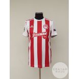 Thanasis Androutsos white and red Olympiacos no.32 home shirt, 2019-20,