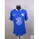 Kalidou Koulibaly blue No.26 Chelsea player issue short sleeved shirt, 2022-23 Nike XL