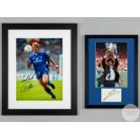 Ruud Gullit and Kerry Dixon: pair of Chelsea legends at Wembley signed framed photographic displays,