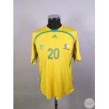 Yellow and green South Africa No.20 home shirt, 2006,